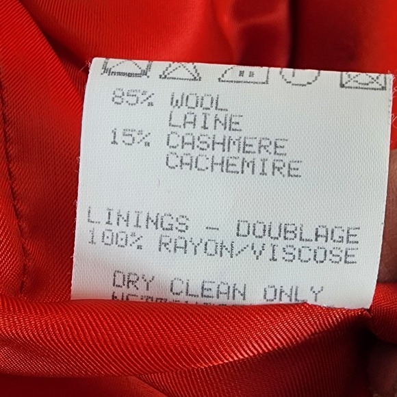Vtg Bernard Zins Paris Women's Sz 8 Red Cashmere Wool Blazer Jacket Old Money - Picture 12 of 16